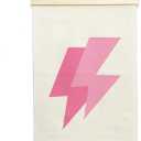 NQDWX Lightning Bolt Wood Poster Hanger - Pink Wall Decor for Teen Girl Room, 12x17 Inch Rustic Wood Frame Art, Edgy Nursery Sign, Unique Gift for Daughters & Best Friends. (166)