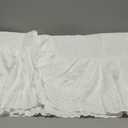 Twin Bed Skirt, Wrap-Around Elastic Ruffled Eyelet Bed Skirt Twin Size Dust Ruffle with Gathered Styling and Embroidered Details, 18" Drop Length (White)