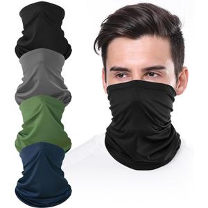 4 Pcs Neck Gaiter Cooling Face Mask Wind-proof Scarf Bandana for Men Women