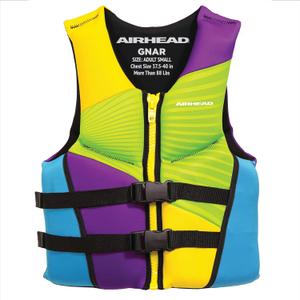 Airhead Gnar Kwick-Dry Neolite Flex Type III Life Jacket, US Coast Guard Approved, Secure Fit, Youth/Adult Sizes (Small)