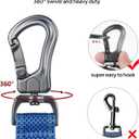 TwoEar 6FT 1IN Strong Dark Blue Dog Leash with 2 Padded Handles, Traffic Handle Extra Control, Comfortable Soft Dual Handle, Auto Lock Hook, Reflective Walking Lead for Small Medium and Large Dogs