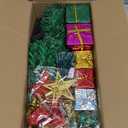 Small Christmas Tree with Lights - 23 Inch Mini Tabletop Christmas Tree with Warm-White LED Lights, Hanging Ornaments, Decorative Bow and Gift Boxes - Prelit Table Tree for DIY Christmas Decoration