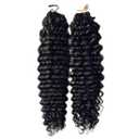 Curly Human Crochet Hair Water Wave Human Hair Crochet Braids Knotless Pre-Separated Water Curl Human Hair Lightweight Reusable Feather Crochet Hair Natural Color 14 Inch 120g