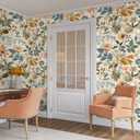 Peel and Stick Colorful Moody Vintage Contact Paper Removable Botanical Leaf Floral Wallpaper 17.7" x 118.11" Wall Paper Self Adhesive for Classroom Bedroom Laundry Room Bathroom