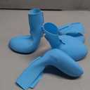 Fdceligoo Rubber Dog Boots, Durable Paw Protectors with Adjustable Straps & Non-Slip Sole, Waterproof Dog Shoes for Hot Pavement, Easy On & Off Silicone Booties (Blue, M)