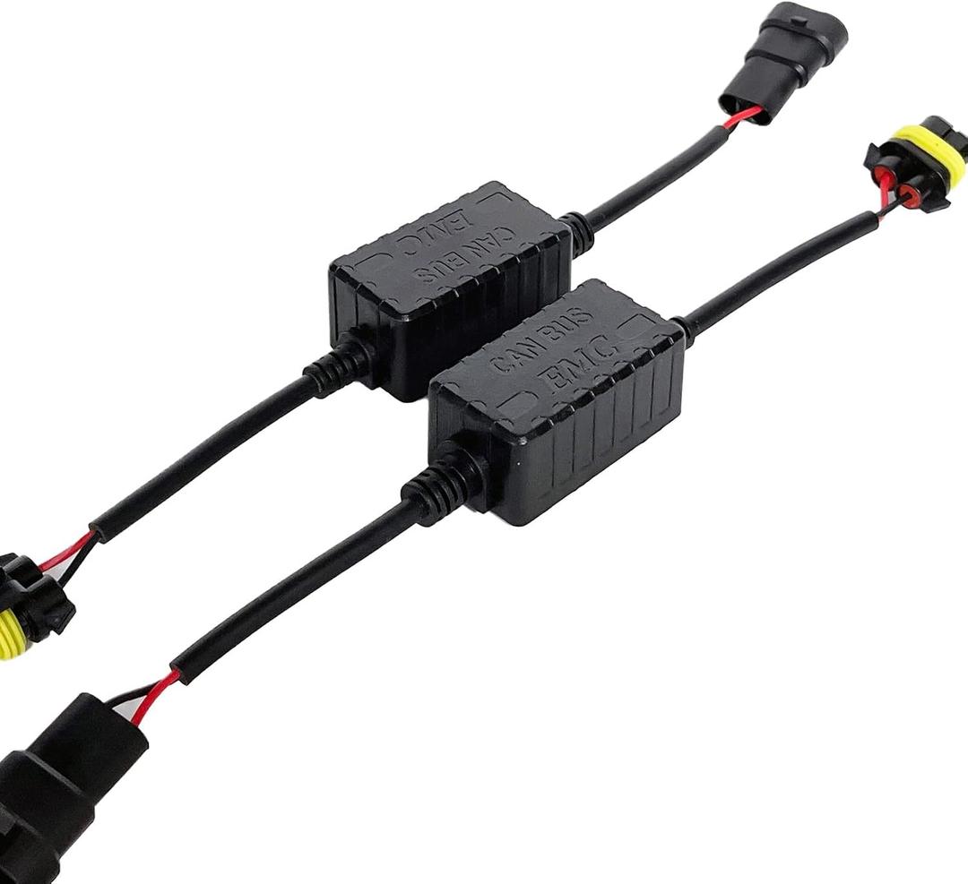 HB4 9005 9006 9145 LED Headlight Decoder (1 Pair) Canbus Computer Error Anti Flicker Canceller Load Resistor Harness