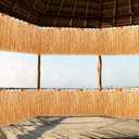 Fovths 4 Pieces Luau Grass Table Skirt Each 36 feet x 29.5 inch Fringe Banner Grass Skirt Natural Hawaiian Straw Grass Decor for Tiki Bar Roof Summer Beach Tropical Party Decorations, Dark Yellow