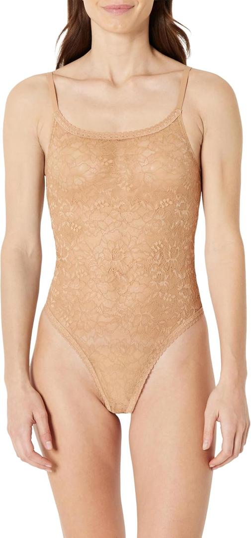 Amazon Essentials Women's Stretch All Over Lace Thong Bodysuit, 4XL
