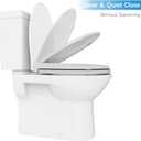 Durable Round Toilet Seat with Slow Soft Close - Easy to Install and Clean, Never Loosens - White, Fits Most Round Toilets