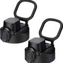 Auto Flip Lid for Bubba 20/24/40oz Wide Mouth, 2 PACK Replacement Spout Lid with Button Lock for Hydro Flask, Simple Modern,Iron Flask,Takeya, NOT for TAL, YETI, Nalgene