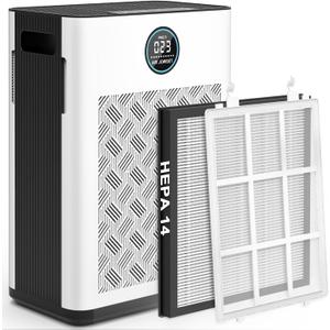 2025 Upgraded Air Purifier for Home Covers 2800 Ft, H14 True Hepa Filter, Washable Pre-filter, Air Purifiers for Bedroom with Timer, 22dB Sleep Mode, Air Cleaner for Pollen Odor Dander Dust Wildfire (White)