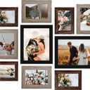 LUCKYLIFE Picture Frames Collage Wall Decor 10-Pack, Gallery Wall Frame Set with 8x10 5x7 4x6 Frames in 3 Different Finishes (Black&Gray&Brown)