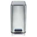 Glad Slim Bathroom Trash Can - Small Garbage Pail with Soft Close Lid & Step Foot Pedal | Narrow Stainless Steel Waste Basket with Removable Inner Bucket, 2.6 Gallon