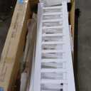 KOMFOTT Full Size Wood Floor Bed with Door & Fence, Montessori Bed Frame with Full Length Safety Guardrails, Slats Support, Door & Latch, Wooden Montessori Floor Bed, No Box Spring Needed (White)