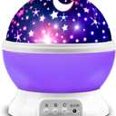 MOKOQI Star Projector Night Lights for Kids, Birthday Gifts for 1-4-6-14 Year Old Girl and Boy, Projection Lamp for Kids Bedroom, Glow in The Dark Stars and Moon for Child Asleep Peacefully- Purple