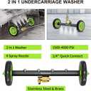 Undercarriage Pressure Washer Attachment 16 Inch Power Washer Water Broom with 4 Nozzles Dual-Function Pressure Washer Undercarriage Cleaner With 3 Pieces Extension Wand 4000 PSI