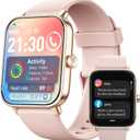 Smart Watch for Women,1.85 inch AMOLED Touchscreen for Android & iPhone Alexa Built-in Bluetooth Calls, Fitness Watch 110+ Sport Modes Heart Rate/Sp02/Sleep/Calories Monitor IP68 Waterproof