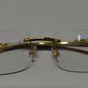 JUDOO Retro Rimless Rectangle Sunglasses for Men Women Trendy Frameless Tinted Lens Eyewear (Clear)