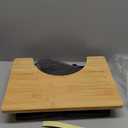 Bamboo Toilet Stool Foldable, 7 in, 8 in Or 9 in Adjustable Heights Squat Stool Potty for Adults Kids,Poop Step Stool with Extra Soft Microfiber Rug, Improve Bathroom Posture and Comfort (Black+gray Mat)