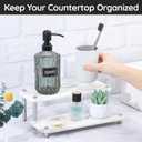Segbeauty 2 Tier Fast Dry Diatomaceous Vanity Tray, 11x4.3in Water Absorbing Stone Drying Tray, Quick Drying Bathroom Counter Dish Soap Dispenser Rack, Kitchen Counter Sink Organizer Sponge Holder, 11" x 4.3" x 3.85" pre Owned