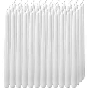 48 Pack White Taper CandlesTaper Candles 10 Inch DriplessUnscented & Smokeless Candlesticks Bulk7-8 Hours Long Burning Tall CandlesIdeal for Christmas Weddings Parties Dinner