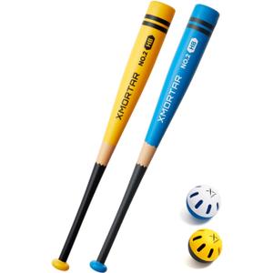 2 Plastic Baseball Bat Set for Backyard Game - 28 in / 8 oz