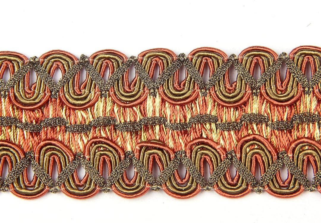 BEL AVENIR Braid Trim 2 inch 6.8 Yards Boho Style Woven Fabric Trim Handmade Polyester Sewing Wide DIY Crafts for Home Decorative(Orange)