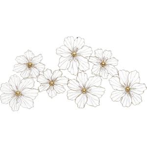 Deco 79 Metal Floral Home Wall Decor Wire Foiled Wall Sculpture with Scroll Accents, Wall Art 43" x 2" x 21", Gold