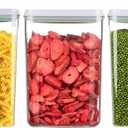 Melovom Pop Food Storage Containers Airtight Food Storage Containers Set with Lids Kitchen Pantry Organization and Storage, Stackable, BPA Free, 3 x 1.2Qt