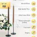 Candlesticks Brown Taper Candles 10.5 inch Dripless Tapered Candles Ideal as Dinner Candles Smokeless and Unscented Long Burning,Set of 12