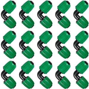 15 Pcs 1/2 Inch Drip Irrigation Elbow Fittings(1/2" ID x 0.640" OD), 90 Degree Drip Lock Barbed Nut Hose Elbow Connectors for 1/2 Drip Irrigation Tubing Connection Parts for Garden Watering System