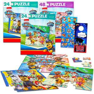 Paw Patrol Movie Premier Jigsaw Puzzle Set - 3 Pack Bundle with Two 24 Pc Puzzles, a 48 Pc Puzzle, Stickers and More for Kids and Adults