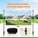 Outdoor Banner Stand 6.5 ft,Portable Adjustable-Length Banner Holder Set with Spherical Elastic Rope Backdrop Frame, Retractable Banner Stand for Wedding, Birthday Party, Commercial Advertisement