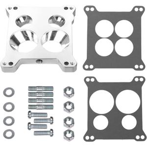 Aluminum for Edelbrock Carbuertor Spacer Adapter #2696 Carter/AFB 4 Barrel Square Bore to Spread Bore Manifold Carb Spacer for stock Quadrajet & Thermo-Quad Manifold with Gaskets Base Plate 0.85in