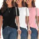 T-Shirts 3 Pack Black, Pink, White, Size M