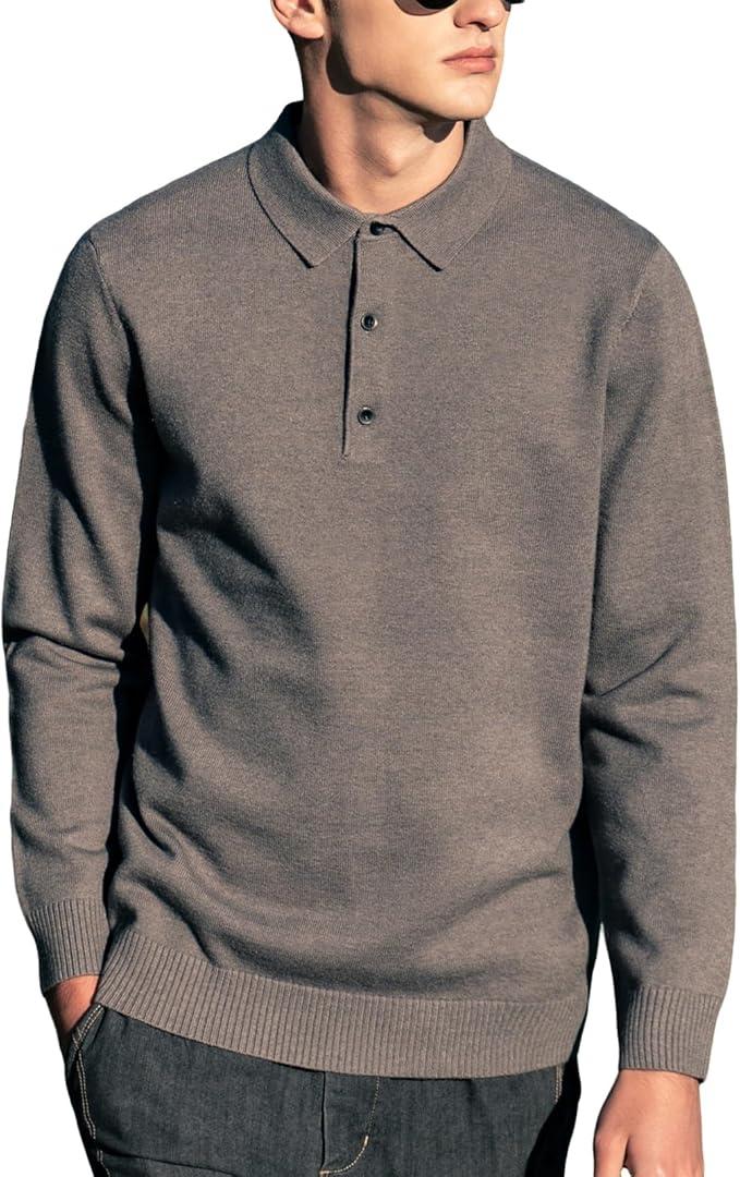 Men's Polo Sweater Fashion Collar Casual Sweater XL