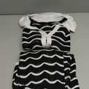 Saodimallsu Women Striped Beach Cover Up Set Button Short Sleeve Collared Crop Top Maxi Skirt Crochet 2 Piece Outfits (Large, Black)