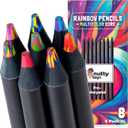 nutty toys Jumbo Rainbow Pencils - 8 Pre-sharpened Multicolored Pencils, Top Boy & Girl Easter Basket Stuffer Essentials, Best Goodie Bag & Colored Crayon Gift Idea 2026, Cool Art Supplies for Kids