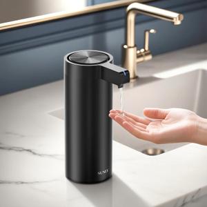 Touchless Automatic Soap Dispenser – Clog-Free Pump, 0.2s Fast Sensor, USB-C Rechargeable, Smudge-Resistant Stainless Steel, for Kitchen & Bathroom Soap Dispenser, Black