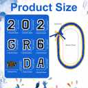 Graduation Lei Class of 2026 - Blue and Gold Grad Lei Graduation Ribbon Leis with Pins, Grad Necklace Gifts for Women Men, Graduations Accessories for Students Bachelor Master or PhD Gown