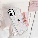 NITITOP Compatible for iPhone 12/12 Pro Case Cute Flower Floral Clear for Women Girl Ultra Slim Crystal Shockproof Soft TPU Anti-Yellow Protective Phone Cover - Colorful