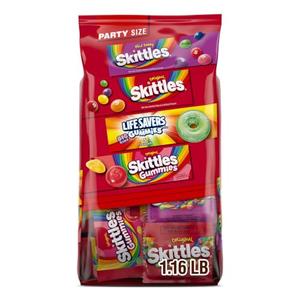 SKITTLES Original, SKITTLES Wild Berry, SKITTLES Gummies & LIFE SAVERS Gummies Nut Free Individually Wrapped Trick or Treat Halloween Candy Variety Pack, Party Size, 18.56 Oz Bulk Bag