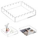 Acrylic Scalloped Tray with Magnetic Mat ï¼Œ Clear Rectangular and Includes Anti-Slip Padsï¼Œ(8 * 8 * 2")
