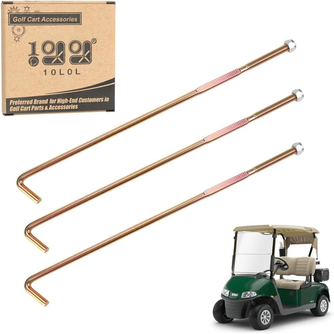 10L0L Battery Hold Down Rod J-Bolt & Nut for EZGO RXV 2008-up Electric Golf Cart, Set of 3 PCS, OEM# 602896 00571G2 11098G6