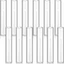 Treela 24 Pcs 2.5" W x 14" H Hurricane Candle Holder Sleeve Bottomless Glass Cylinder Candleholder Tall Candle Glass Cover Clear Open Ended Shade Chimney Tube Cover for Pillar Taper Lamp