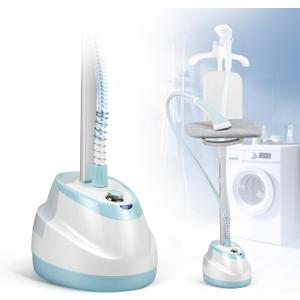 Garment Steamer for Clothes Standing Flat Hanging Ironing Suitable for All Fabric Types, Rapid Heats in 25s for 1 Hour Continuous Steam, with Garment Hanger, Ironing Board, Ironing Gloves