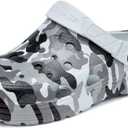 Kids Boys&Girls Black Camouflage Clogs Children's Beach Shoes Classic Marbled Tie Dye Clog Little Kid (1 Big Kid, Grey)
