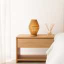 Boho Table Lamps for Bedroom & Living Room - Small Natural Woven Basket Lanterns with Paper String Shades