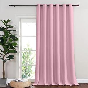 NICETOWN Blackout Room Divider Curtains for Sliding Glass Doors 102 Inches Long 1 Panel, Extra Wide Curtains for Doorway Patio Bedroom Living Room (Rouge Pink, 80Wx102L, 1 Panel)
