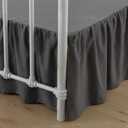 xuan dian Bed Skirt Twin Size Ruffled Bed Skirt with Split Corners, 16 Inch Drop Dust Ruffle Bed Skirt with Platform, Dark Grey, 16" Twin